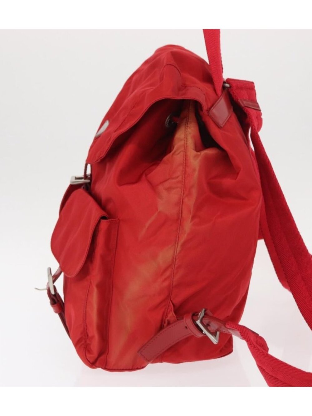PRADA Backpack Nylon Red Silver - Picture 4 of 16